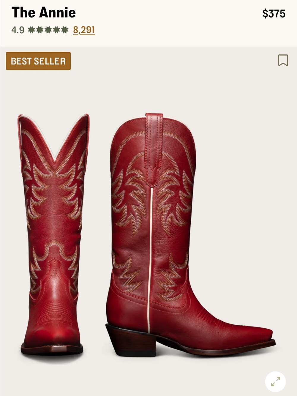 Tecovas The Annie Red Leather Western Boots